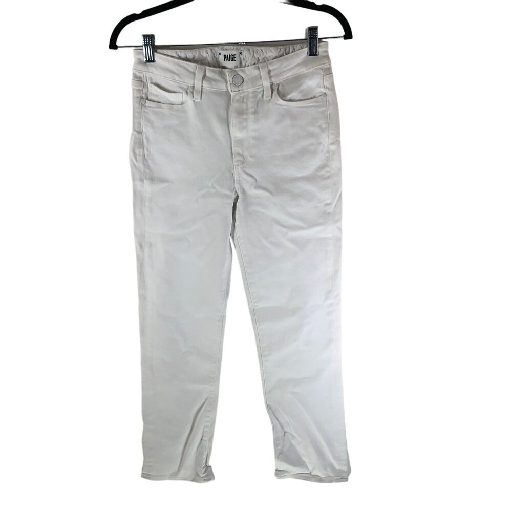 Paige Jacqueline Straight White Jeans Cotton Blend Womens Denim Size 27